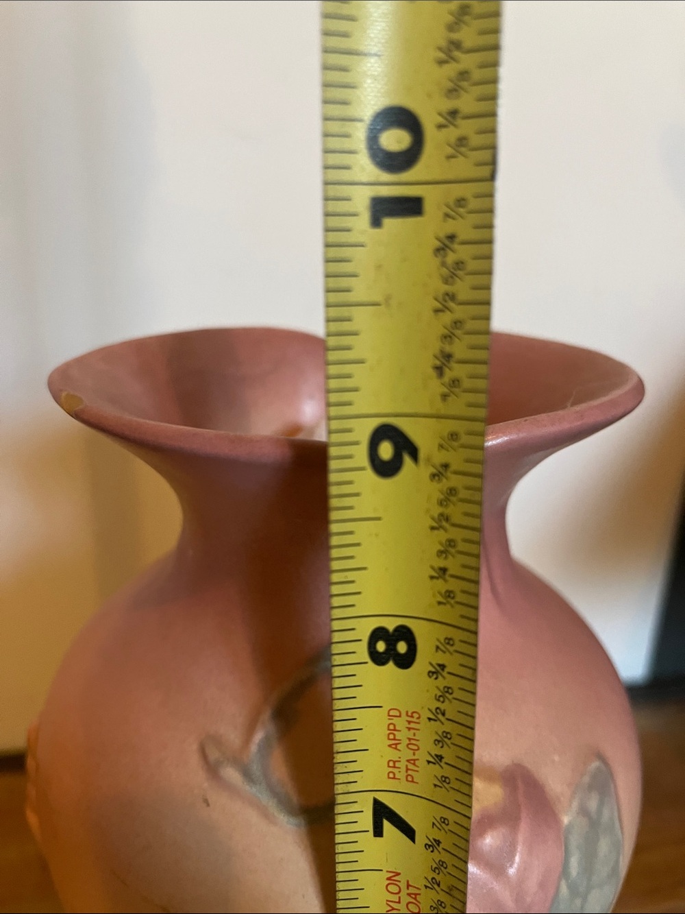 Hand-Painted Pink and Yellow Floral Ceramic Vase - Picture 7 of 8
